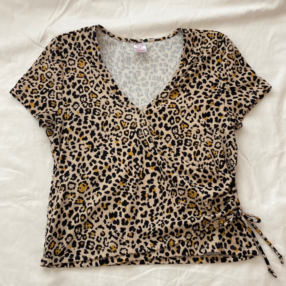 Cheetah Print Wrap Tee